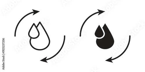 Recycle water icon in a simple line art style. EPS10