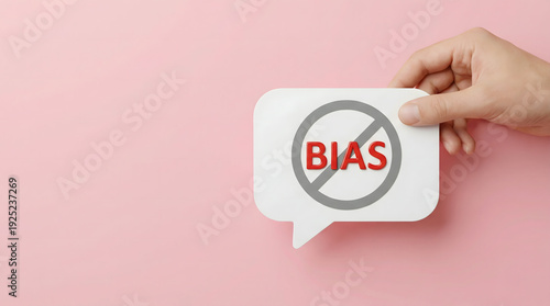 Wallpaper Mural No Bias Speech Bubble Sign Held by Hand, Pink Background Torontodigital.ca