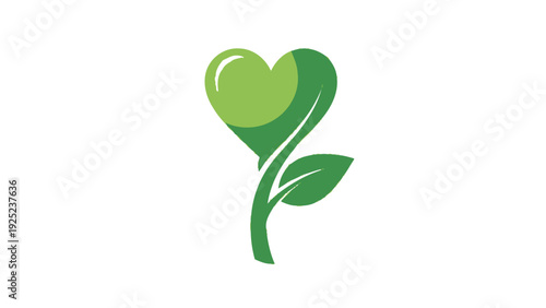 Green Heart Plant Symbolizing Love for Nature and Growth