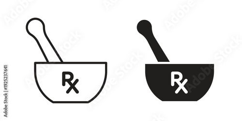 RX icon in a simple line art style. EPS10