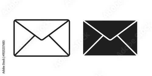 Email icon outline vector set. icon vector isolated on white background. EPS 10