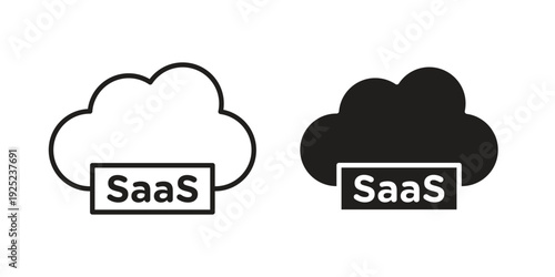 SaaS icon in a simple line art style. EPS10
