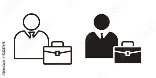 Employee icon outline vector set. icon vector isolated on white background. EPS 10