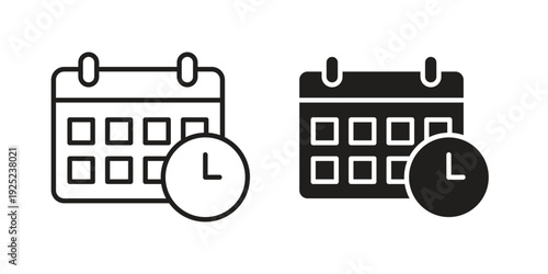 Schedule icon in a simple line art style. EPS10