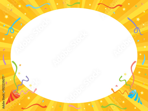 カラフルな紙吹雪とクラッカーのフレーム