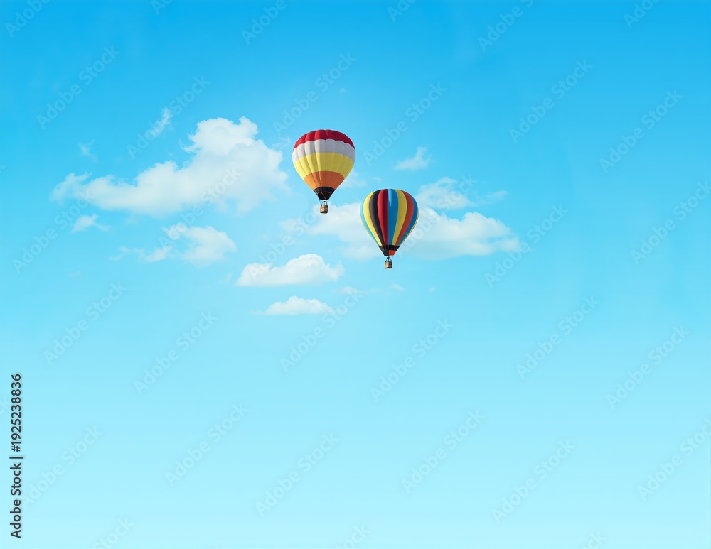 Fototapeta premium Hot Air Balloons Floating in the Sky