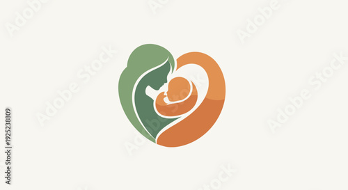 Loving embrace of a mother holding her baby, forming a heart shape, symbolizing unconditional love and care.