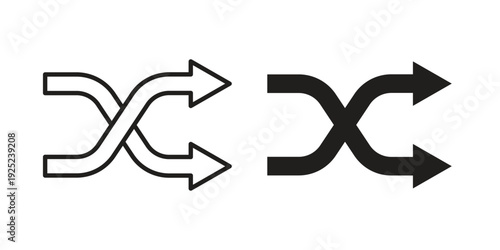 Shuffle arrow icon in a simple line art style. EPS10