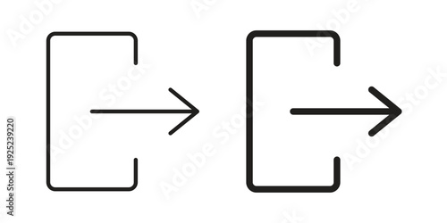 Exit icon outline vector set. icon vector isolated on white background. EPS 10