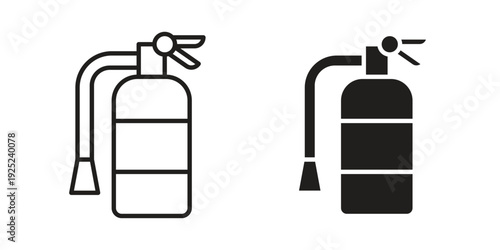 Fire extinguisher icon outline vector set. icon vector isolated on white background. EPS 10