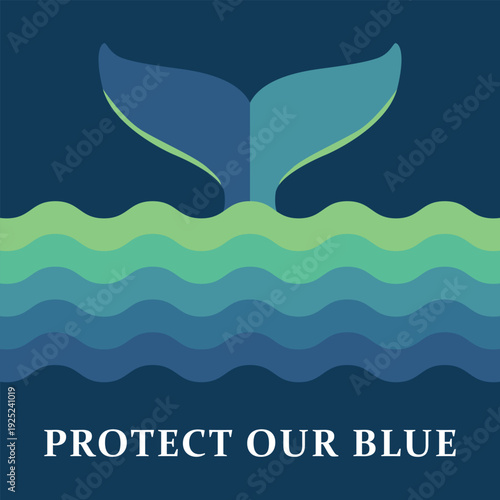 Protect Our Blue Ocean Poster Illustration
