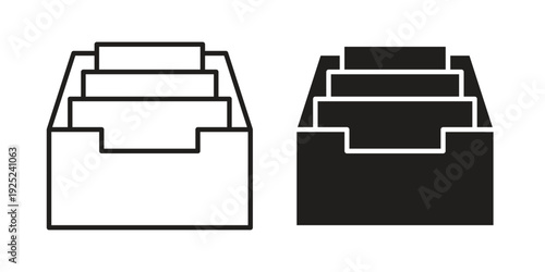 Folder box icon outline vector set. icon vector isolated on white background. EPS 10