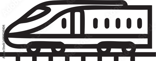 High speed train vector illustration - bullet train icon, modern transportation eps silhouette