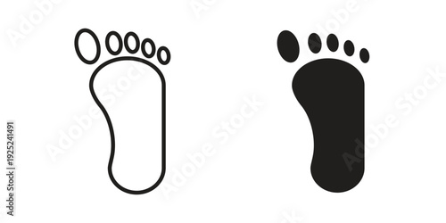 Footprint icon outline vector set. icon vector isolated on white background. EPS 10