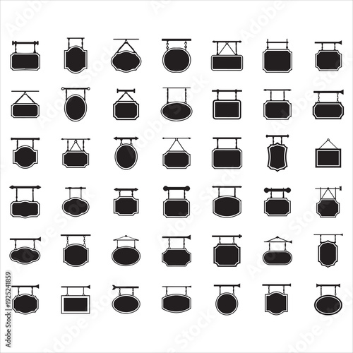 Hanging Sign Boards Svg Bundle 