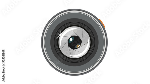 Close up illustration of a camera lens aperture.
