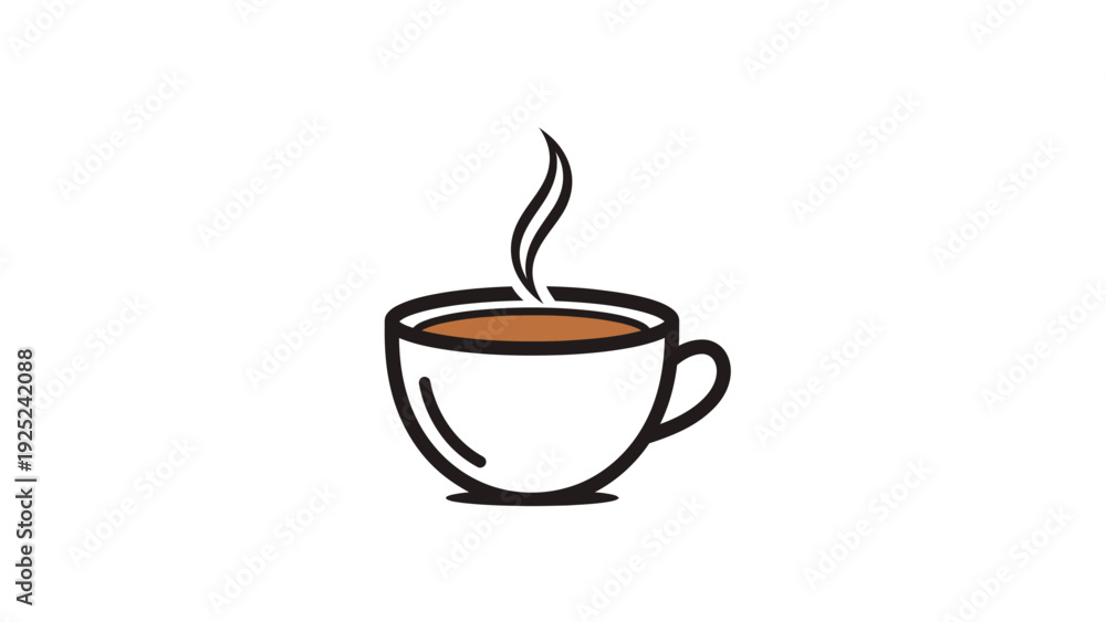 Obraz premium Steaming Hot Coffee Cup Vector Illustration