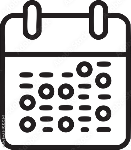 Calendar icon vector: schedule, date, and appointment graphic eps silhouette