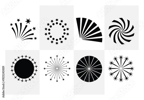 Foto Collection of Abstract Geometric and Starburst Graphic Elements