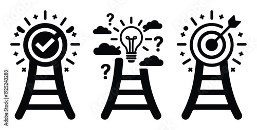 Conceptual Icons: Ladder to Success, Idea Generation, and Goal Achievement