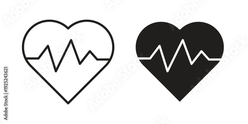 Heartbeat icon outline vector set. icon vector isolated on white background. EPS 10