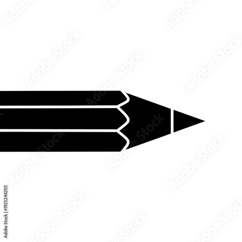 Minimalist 2D Black-and-White Pencil with Subtle Outline and Pointed Tip as a Simple Graphic Design Element on Plain Canvas