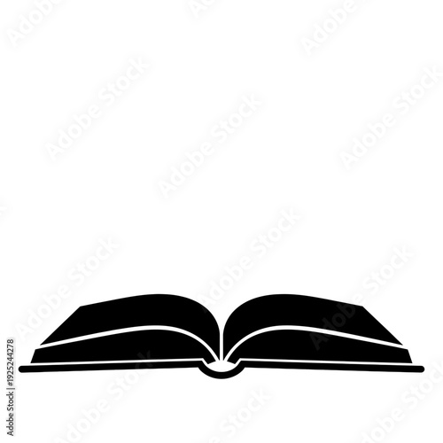 Black Cover, White Pages, Minimalist Design on Plain Background, Centered Composition