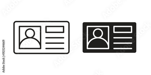 ID card icon outline vector set. icon vector isolated on white background. EPS 10