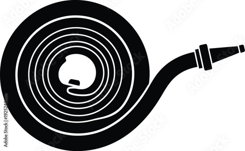 Abstract spiral design with a coiled shape and flowing tail silhouette