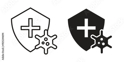 Immunity icon outline vector set. icon vector isolated on white background. EPS 10