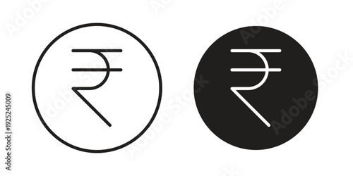 Indian rupee icon outline vector set. icon vector isolated on white background. EPS 10