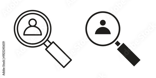Job candidate icon outline vector set. icon vector isolated on white background. EPS 10