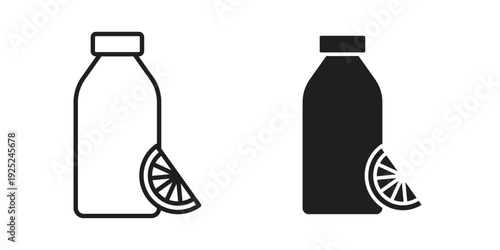 Juice bottle icon outline vector set. icon vector isolated on white background. EPS 10