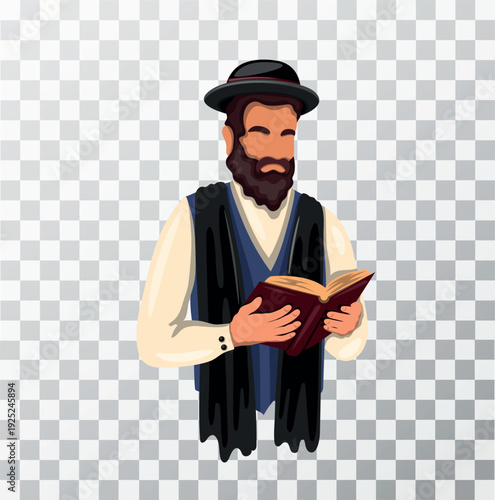 A Jewish man reads the Torah