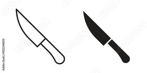 knife icon outline vector set. icon vector isolated on white background. EPS 10