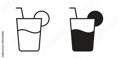 Lemonade icon outline vector set. icon vector isolated on white background. EPS 10