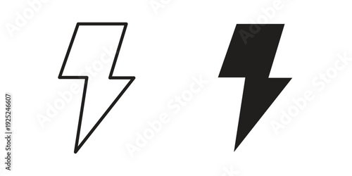 Lightning icon outline vector set. icon vector isolated on white background. EPS 10