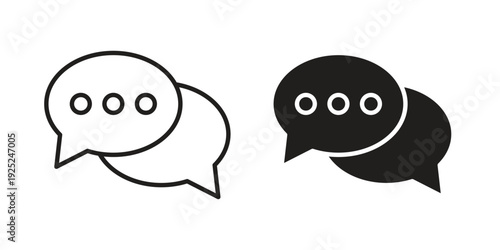 Live chat icon outline vector set. icon vector isolated on white background. EPS 10