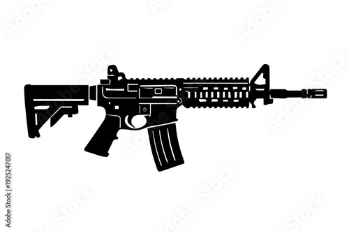 Modern Assault Rifle Silhouette