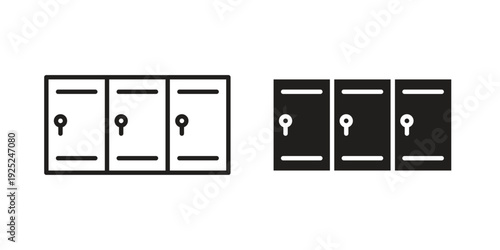 Locker icon outline vector set. icon vector isolated on white background. EPS 10