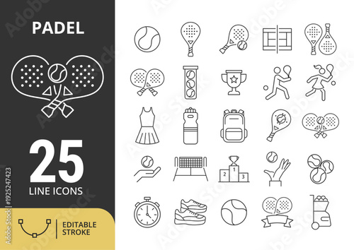 25 Line Icon Padel Collection