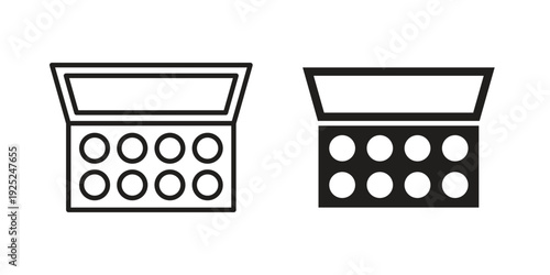 Makeup palette icon outline vector set. icon vector isolated on white background. EPS 10