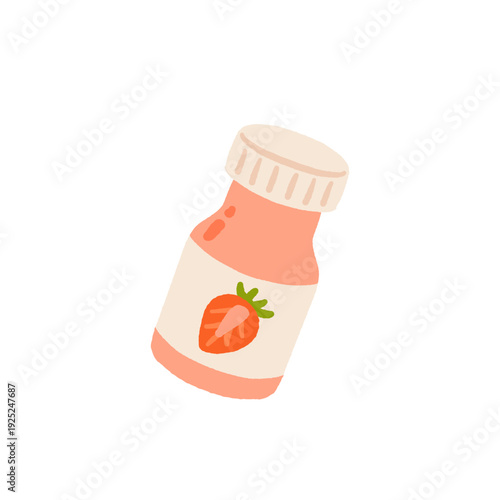 Dairy products set. Milk in bottle, yogurt in plastic cup, whipped cream, protein dessert, lactose food and drinks in carton boxes, containers. Flat vector illustration isolated on white background