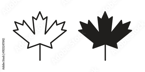 Maple leaf icon outline vector set. icon vector isolated on white background. EPS 10