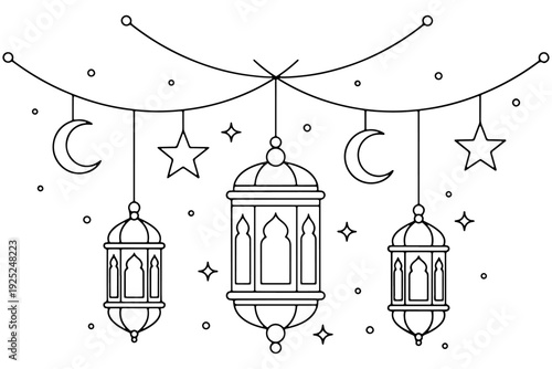 Lantern and Moon Festival – Whimsical Celebration with Stars and Hearts