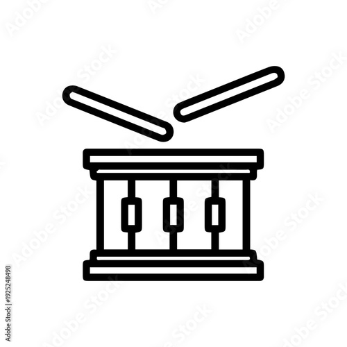 Drum with drumsticks