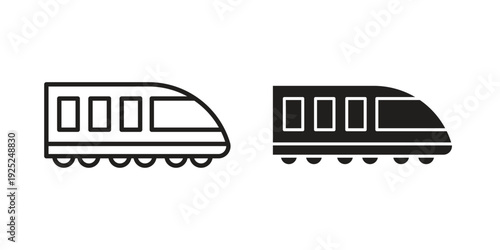Monorail icon outline vector set. icon vector isolated on white background. EPS 10