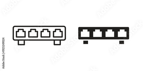 Network switch icon outline vector set. icon vector isolated on white background. EPS 10
