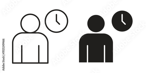 Office hours icon outline vector set. icon vector isolated on white background. EPS 10
