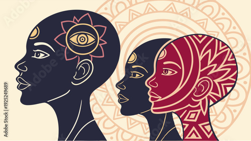 Black Women Profile Spiritual Awakening Third Eye Intuition Ancestry Design for Wellness Coaching or Cultural Branding